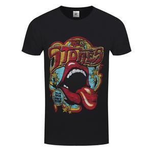 Rolling Stones Retro 70S Vibe Mens Black Tshirt